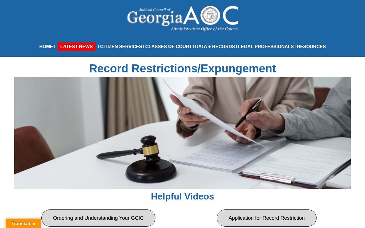 Georgia court record restriction and expungement pathway for Morgan County cases